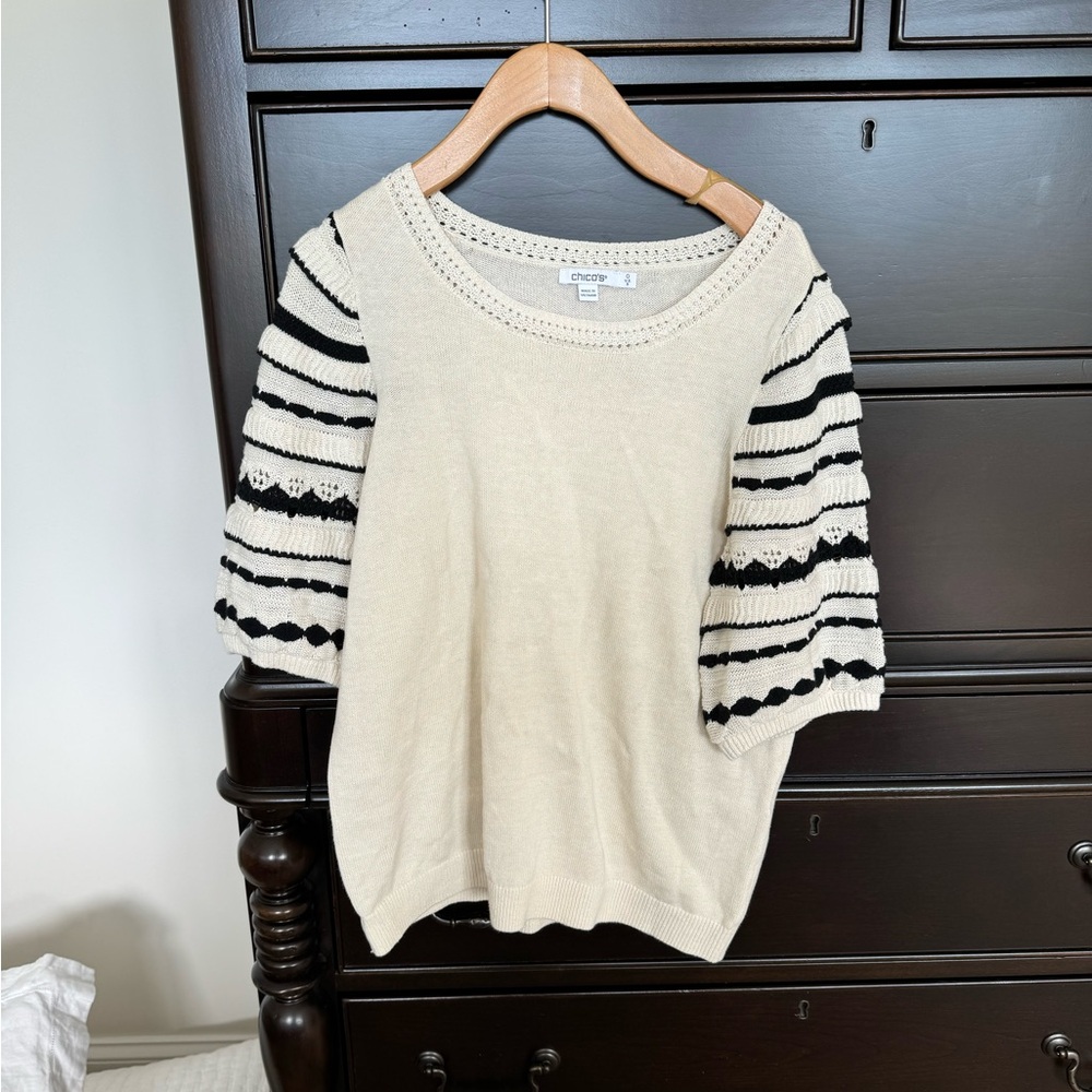 Chico's small short sleeve sweater size 0